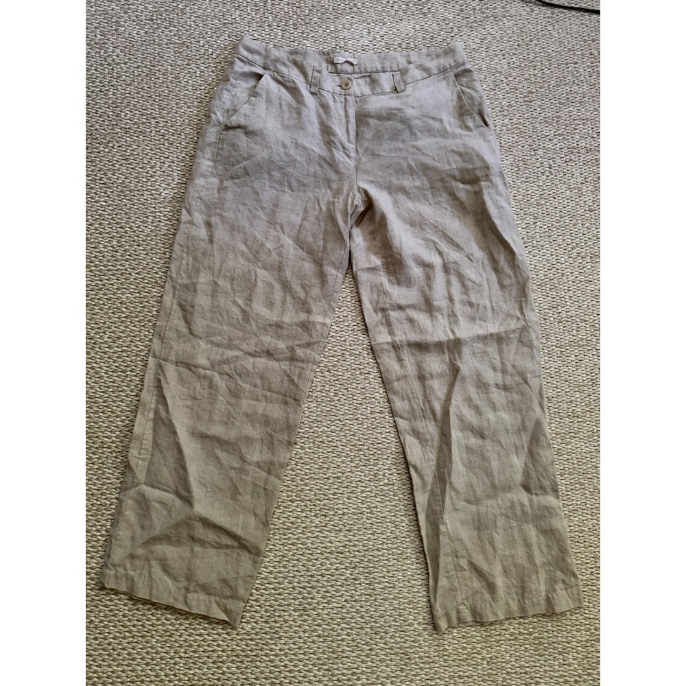 Eileen Fisher Organic Linen Wide Leg Pants Trousers lagenlook euro summer 12